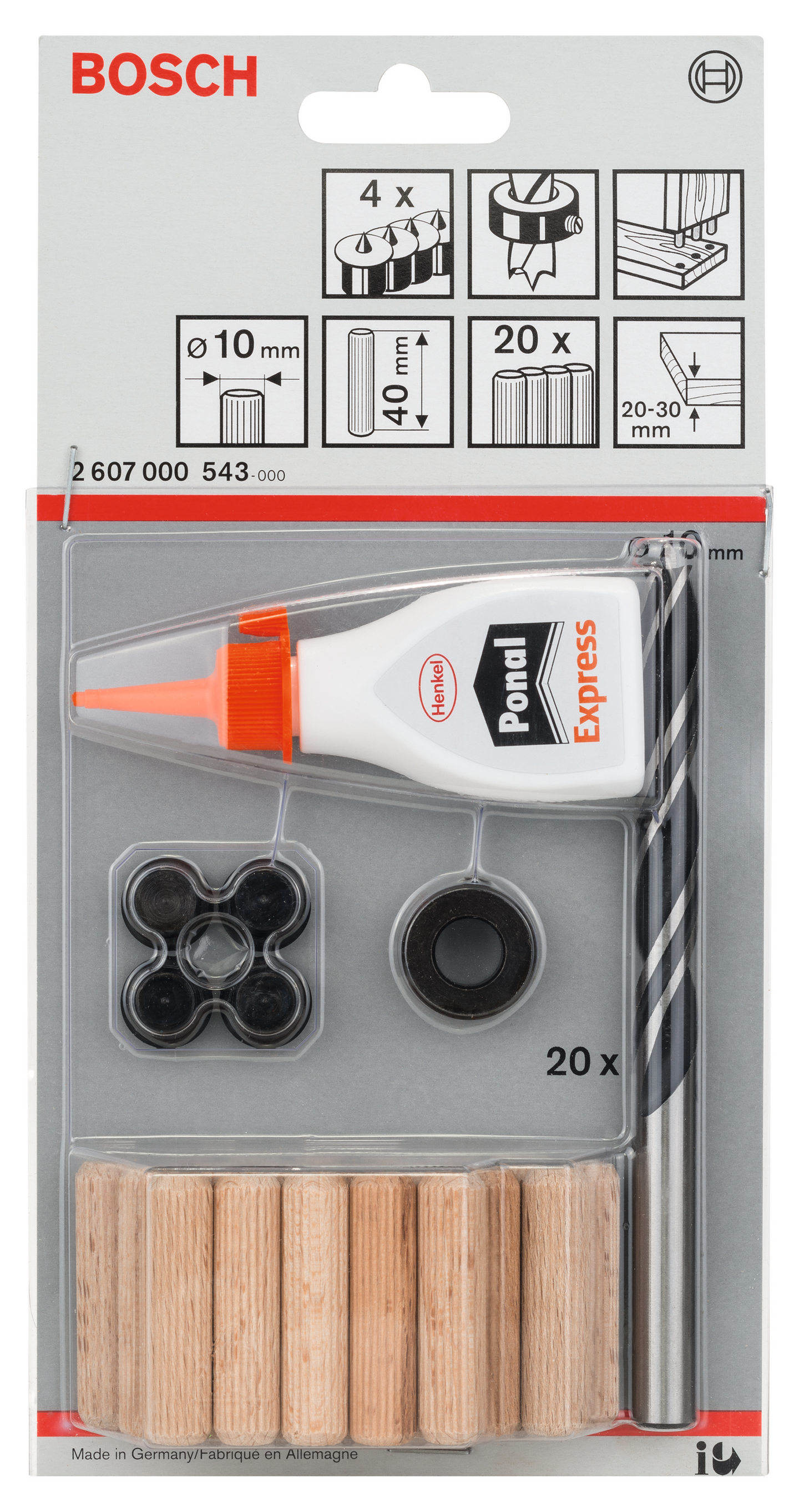 TRÄPLUGGSET BOSCH 10MM 27DELAR