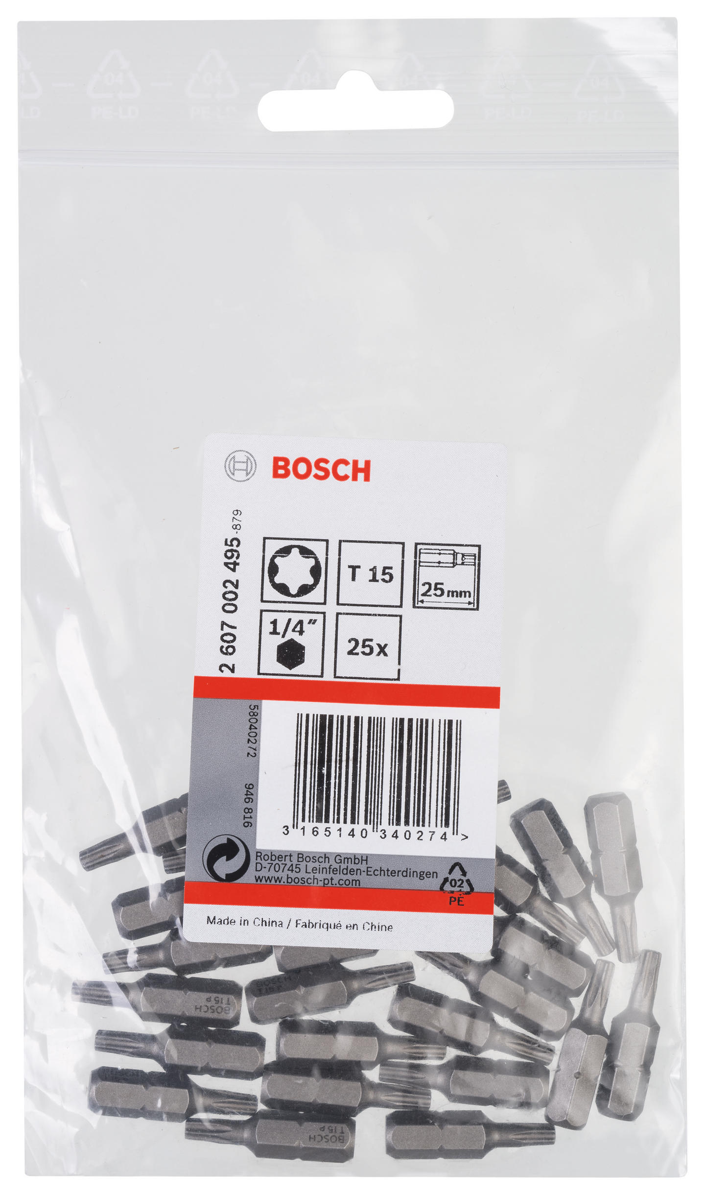 BITS BOSCH T15 XH 25MM 25ST