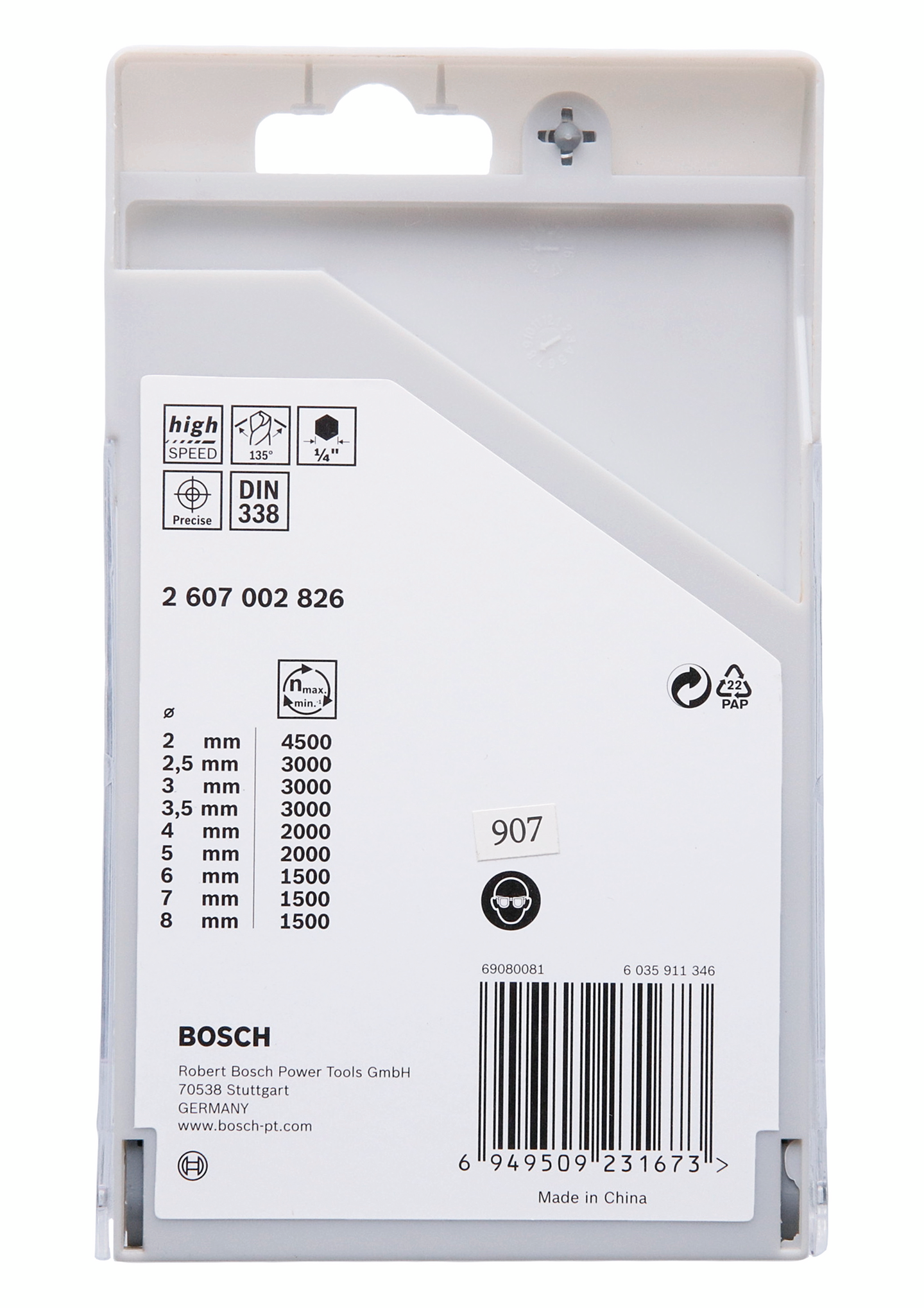 METALLBORRSET BOSCH POINTTEQ HEX HSS 2-8MM 9ST