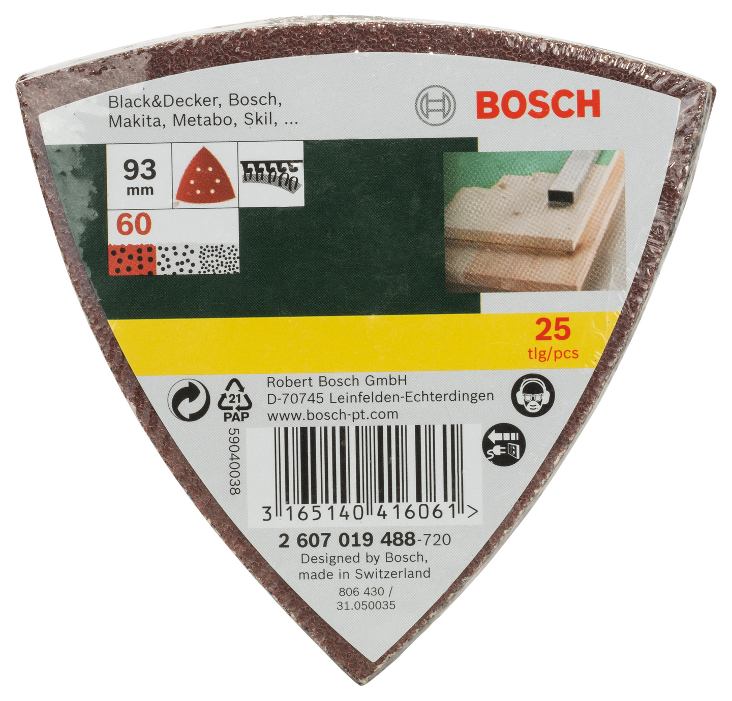 HÖRNSLIPPAPPER BOSCH DELTA K 60 25P