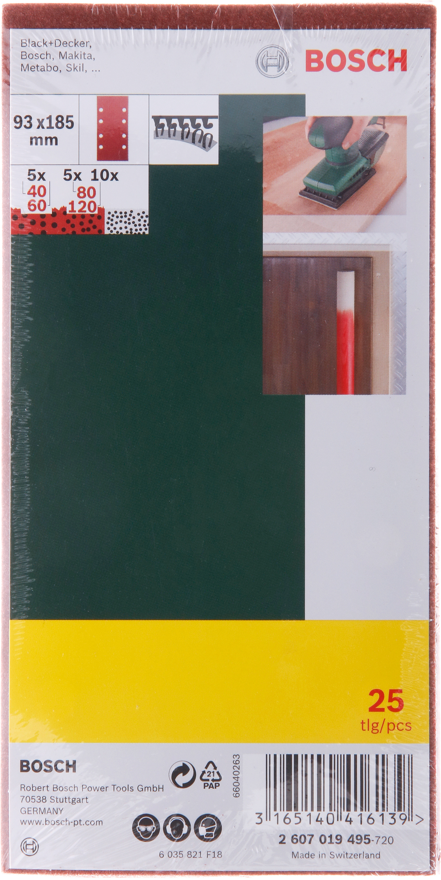 PLANSLIPPAPPER BOSCH PL MIX 93X185MM 25ST