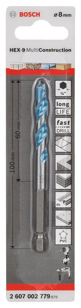 BORR MULTICONSTR HEX 8X100MM
