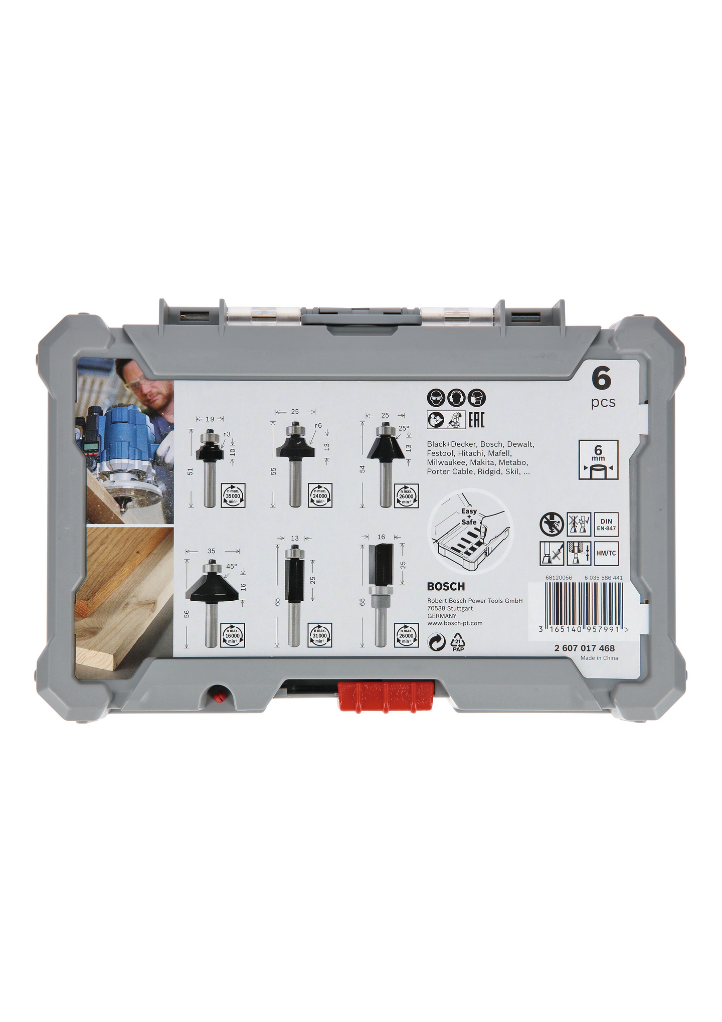 FRÄSSTÅLSET BOSCH HM MIXED 6MM 6ST