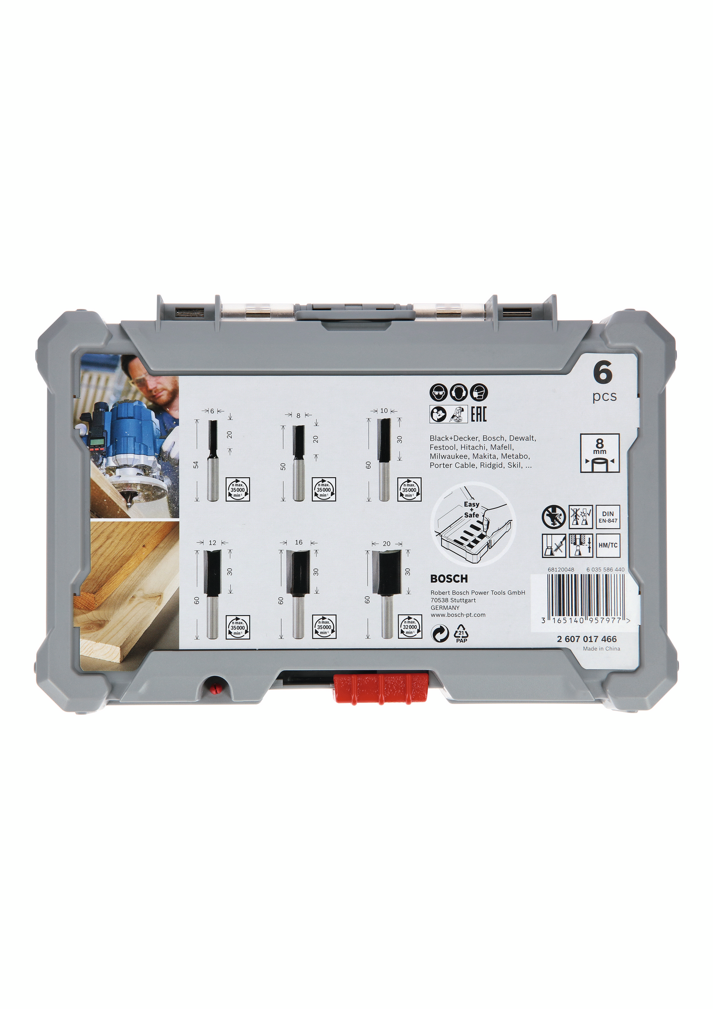 FRÄSSTÅLSET BOSCH HM NOTFRÄSAR 8MM 6ST