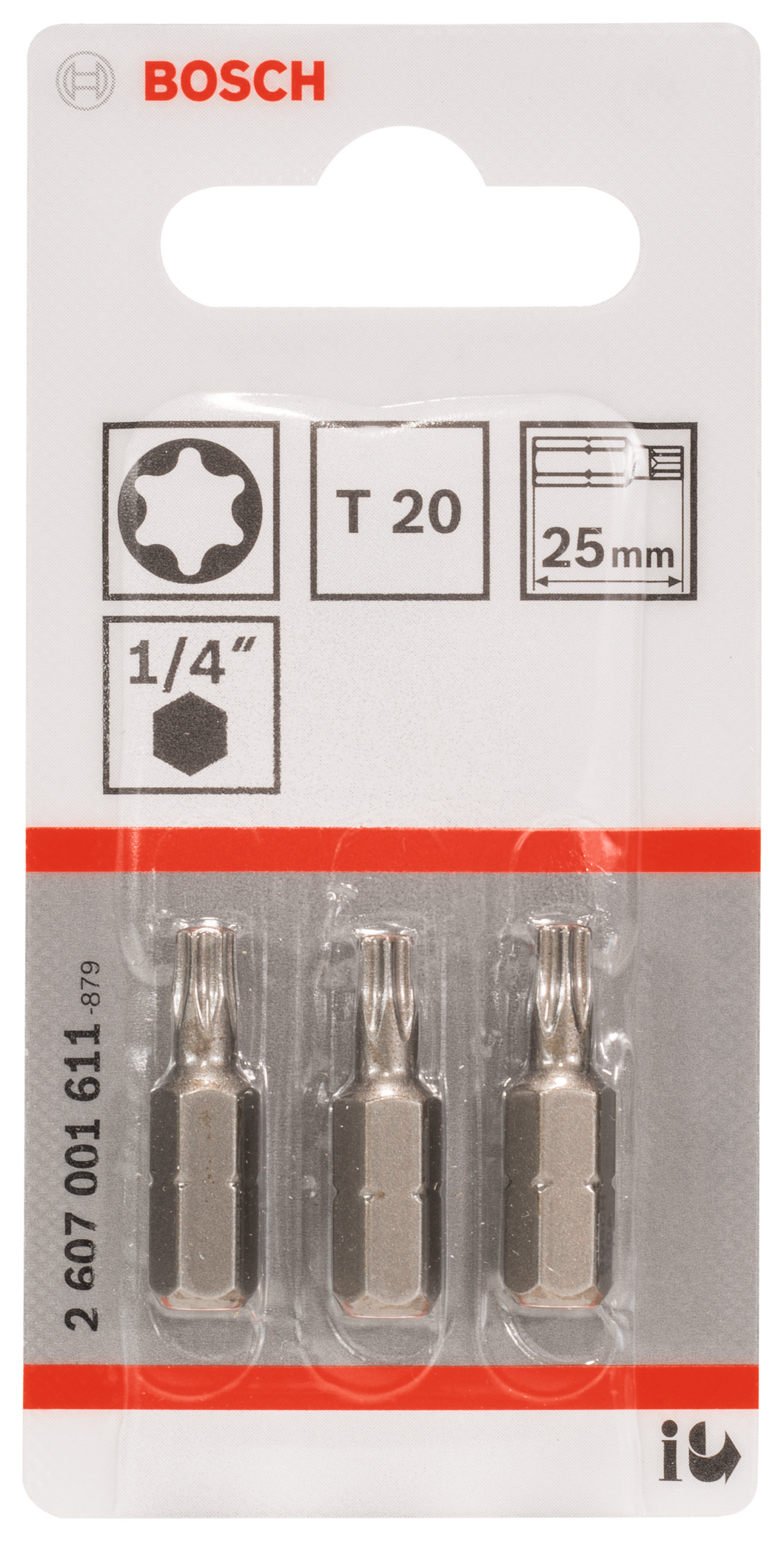 Ruuvauskärki Bosch Torx20 Extra Hart 25mm 3kpl