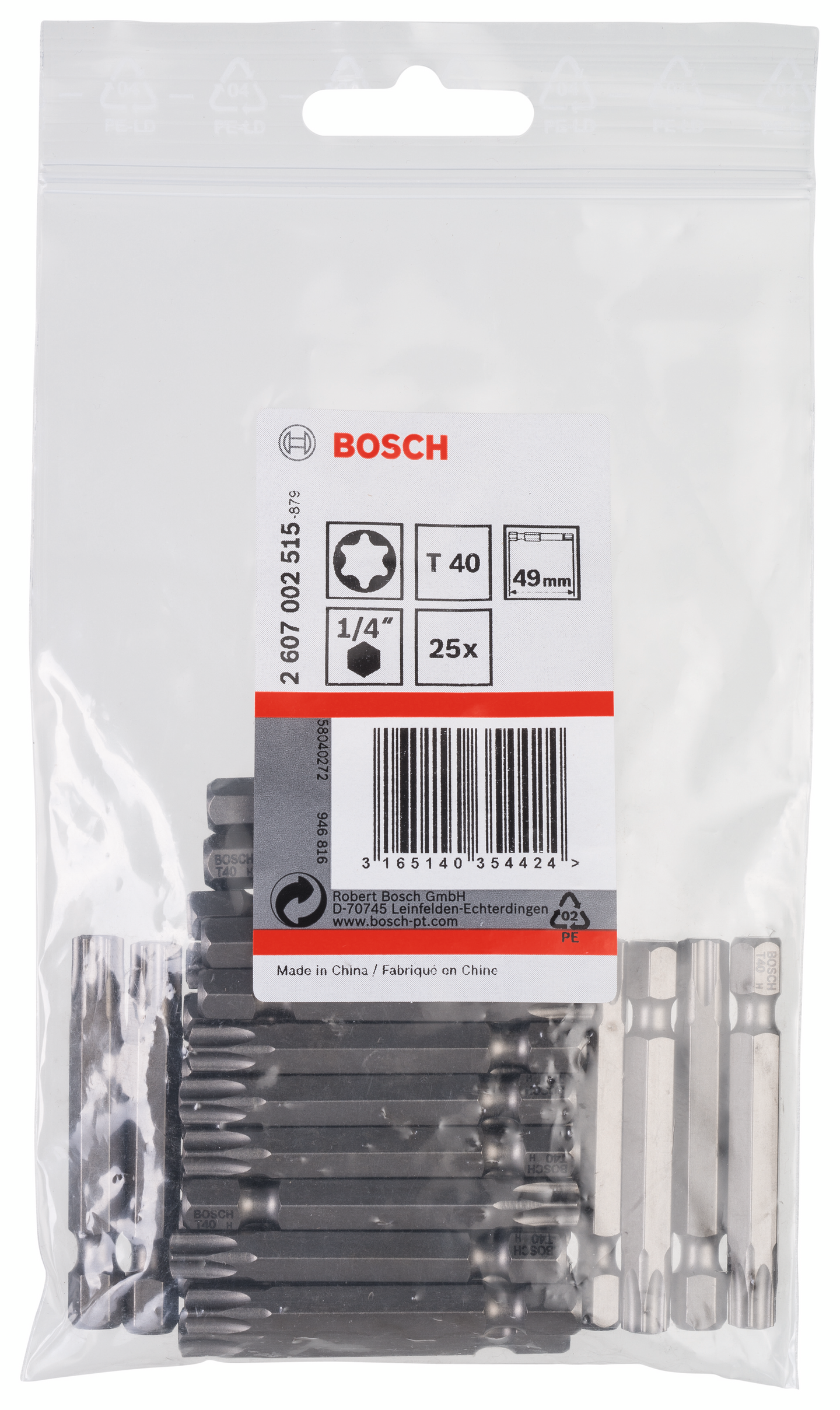 BITS BOSCH T40 XH 49MM 25ST