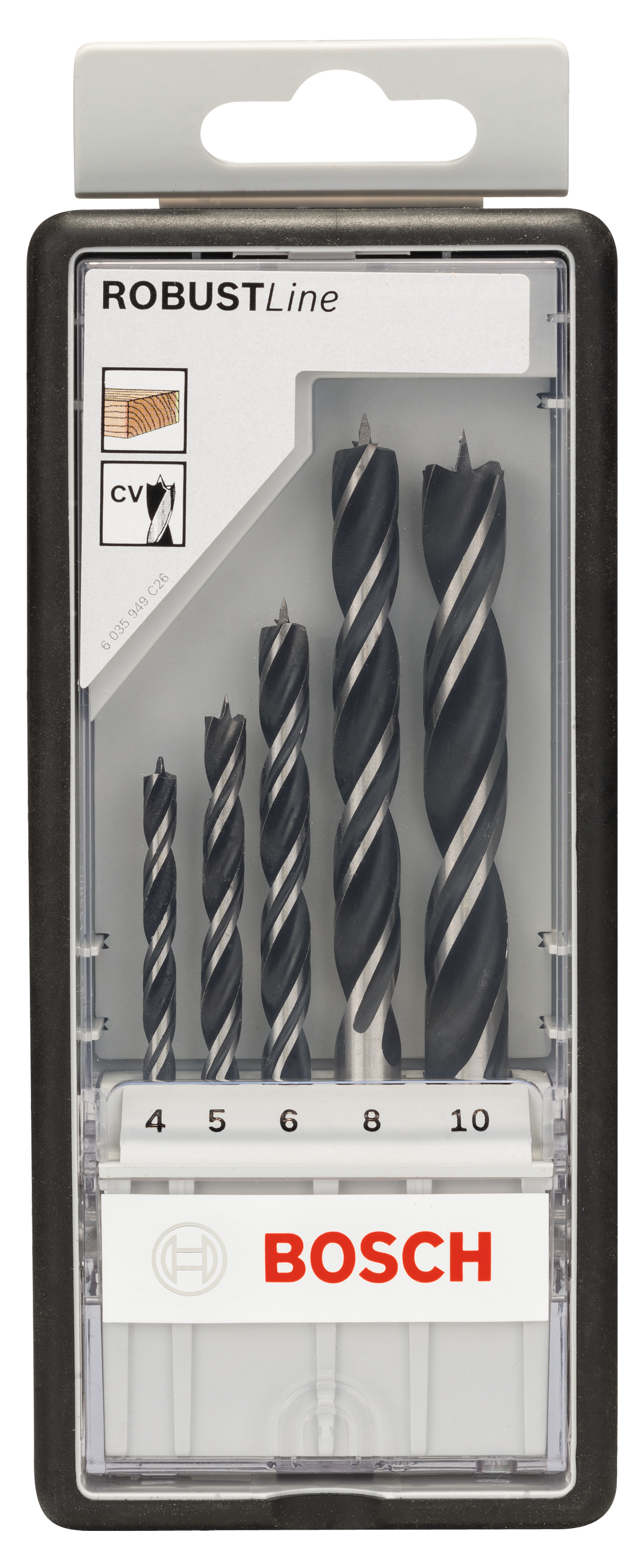 TRÄBORRSET BOSCH ROBUSTLINE 4-10MM 5ST