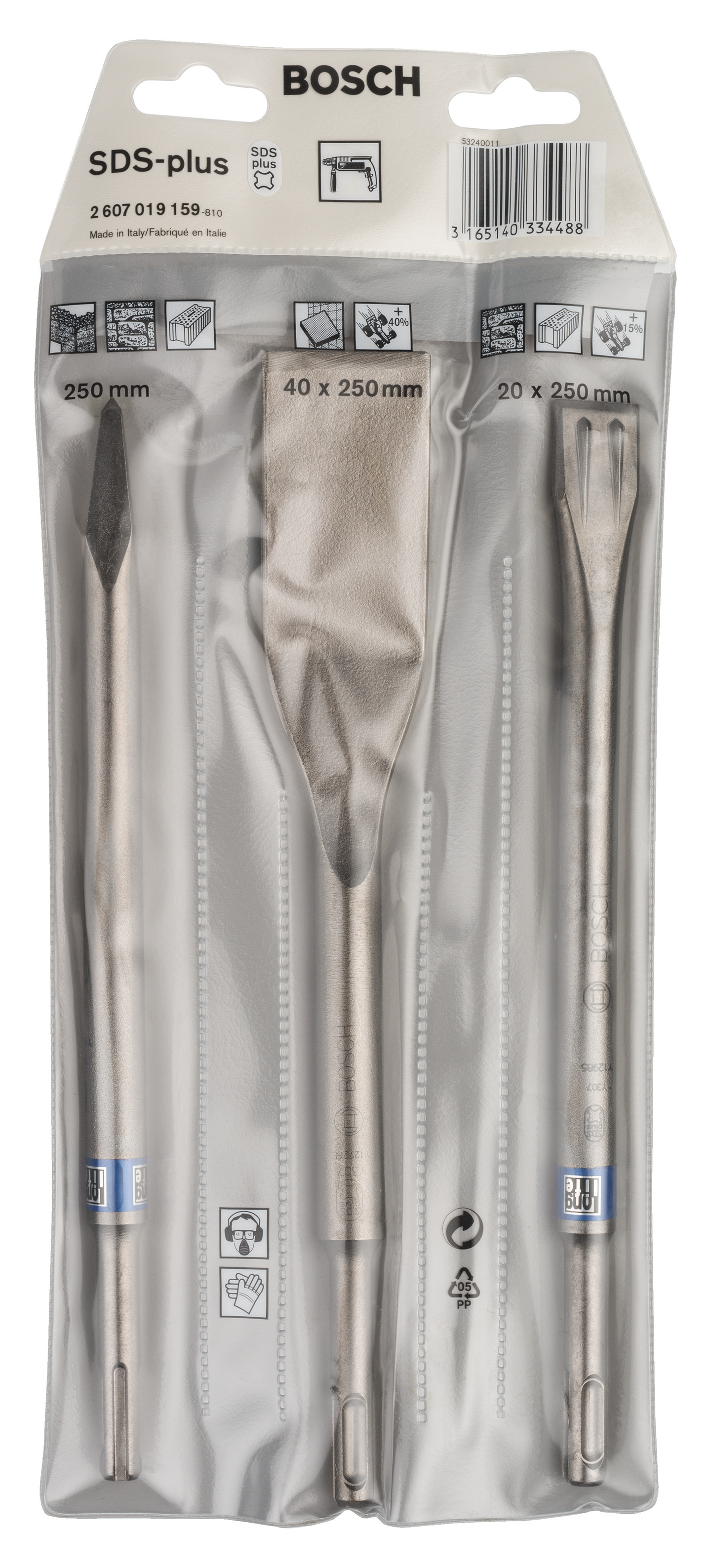 MEJSELSET SDS+SPETS,KAKEL,FLAT 3-P