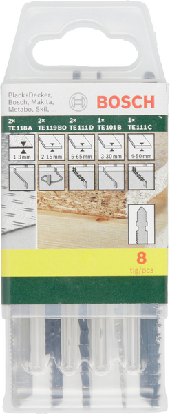 Pistosahanteräsarja Bosch T 8-os. puu