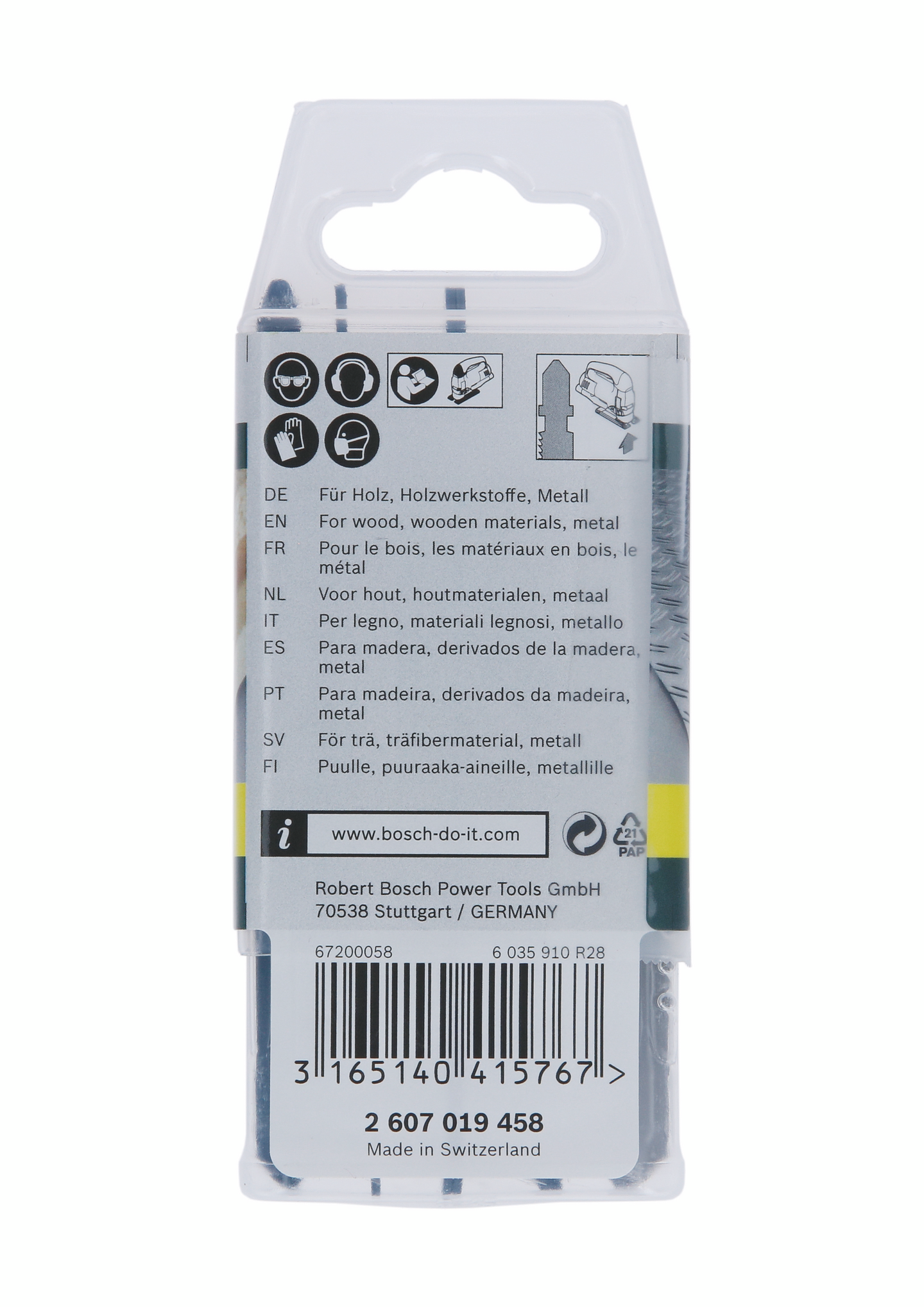 Pistosahanteräsarja Bosch T 8-os. puu