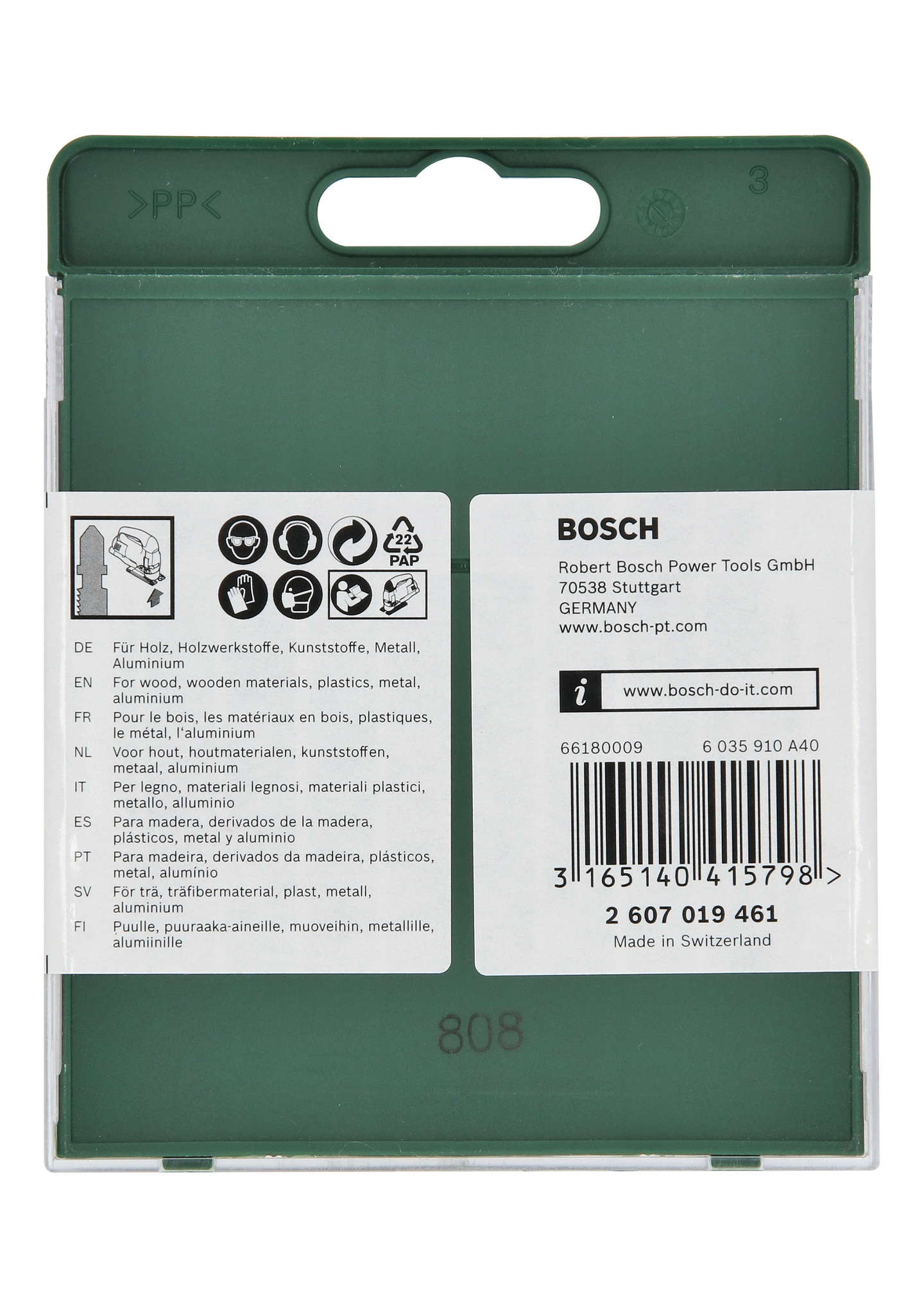 Pistosahanteräsarja Bosch 10-os. T-kiinnitys