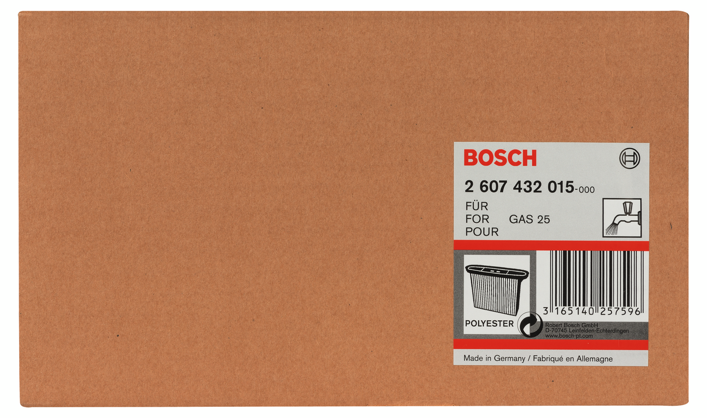 Laskossuodatin Bosch GAS 25 polyesteri 2kpl