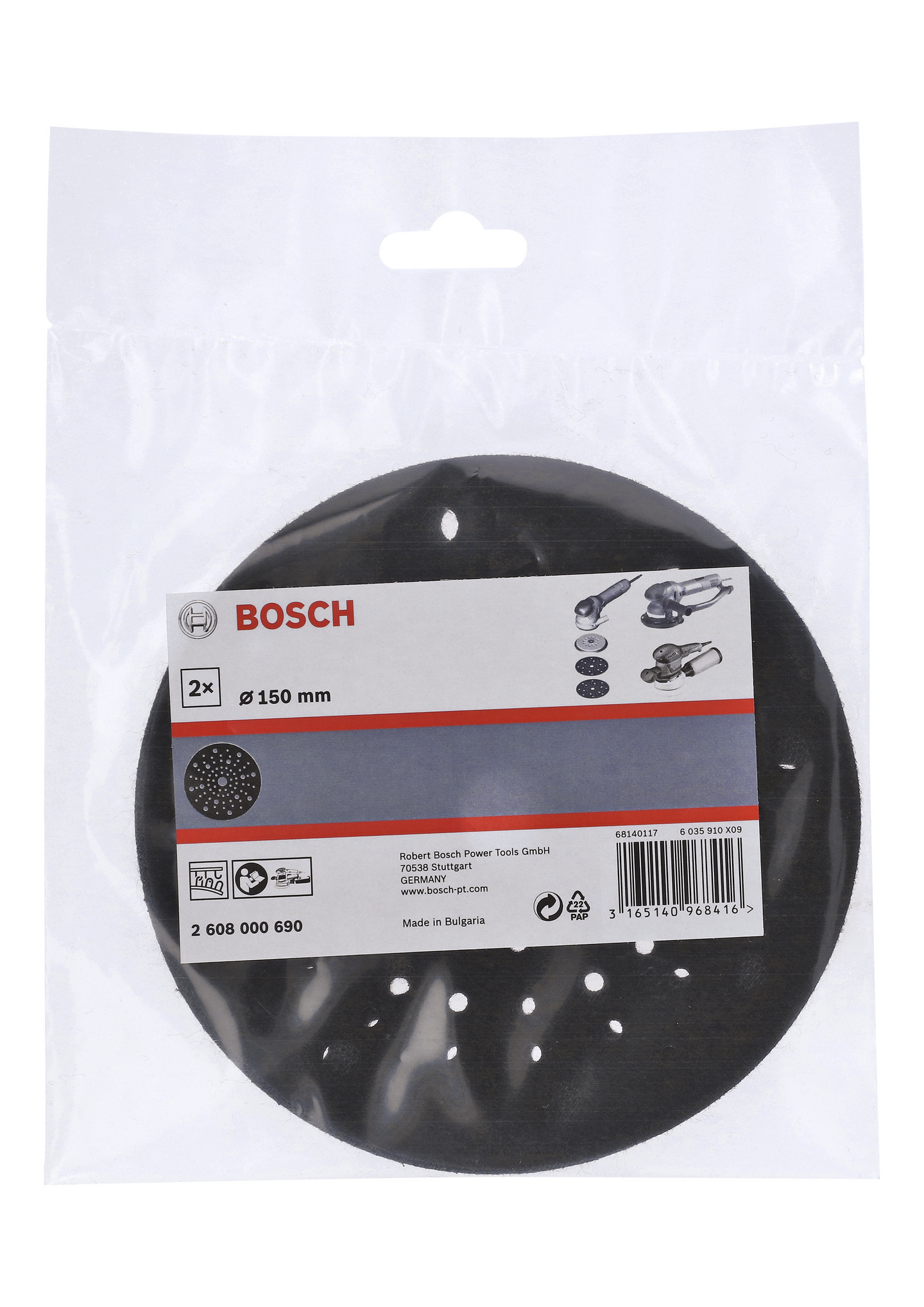 SLIPRONDELL BOSCH SKYDD D150MM 2ST