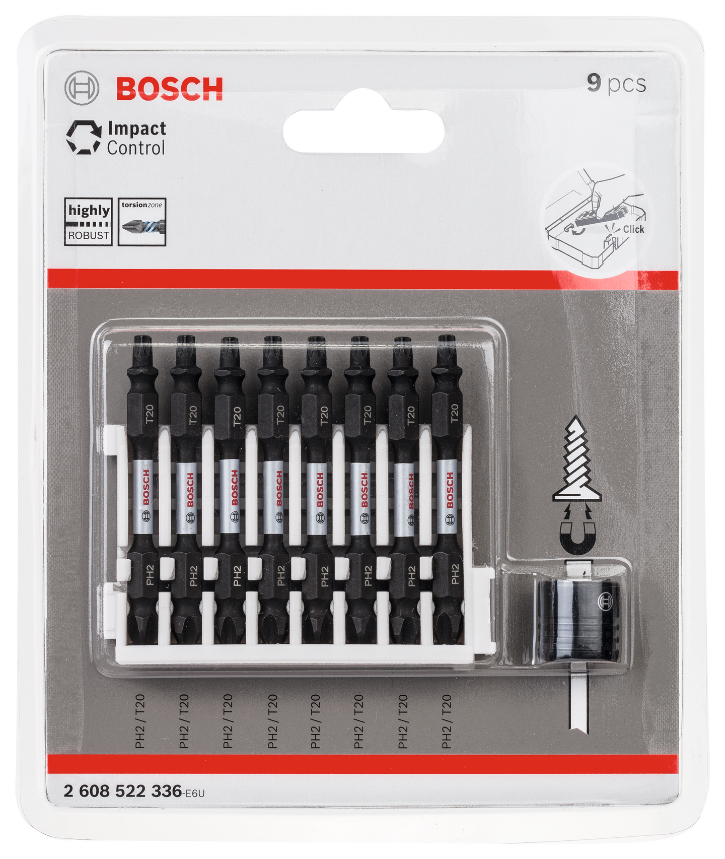 BITSSET BOSCH IMPACT MAGN PH2/TX20 65MM 8DELAR