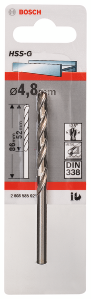 METALLBORR BOSCH HSS-G S 4,8X86MM