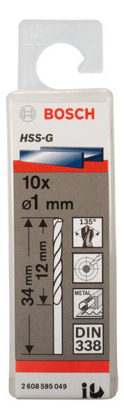 METALLBORR BOSCH HSS-G S 1X34MM 10ST 10ST