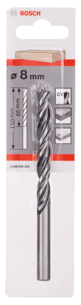 TRÄSPIRALBORR  8X65X110MM