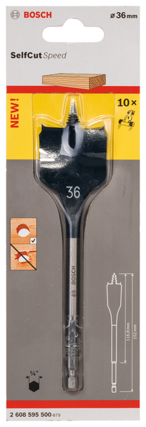 Puuporanterä Bosch 36x152mm litteä hex