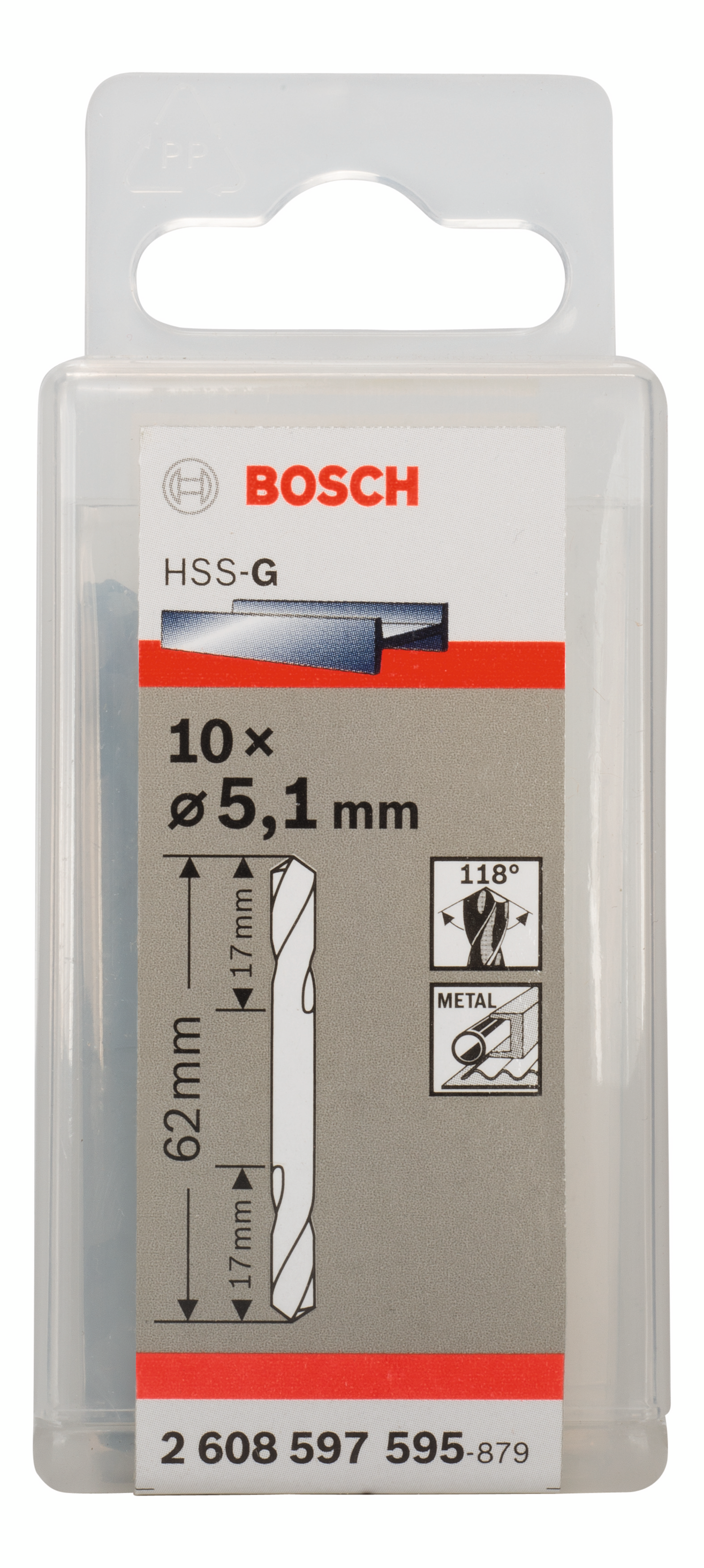Kääntöporanterä Bosch 5,1x62mm 10kpl HSS-G