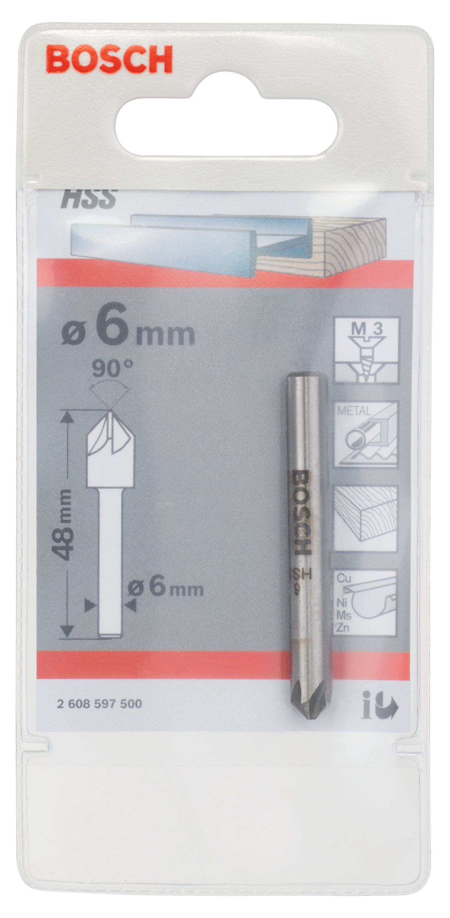 FÖRSÄNKARE 5SKJ HSS 6X48MM M3