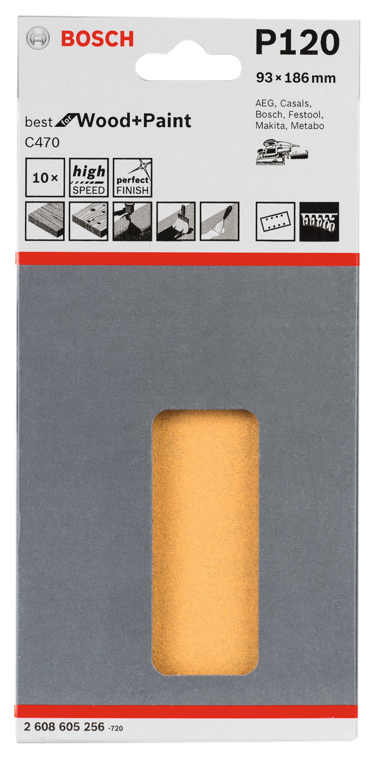 PLANSLIPPAPPAP BOSCH K120 93X185MM 10ST/FRP