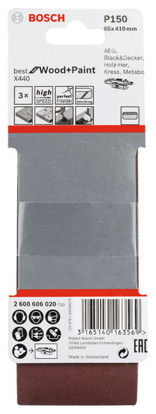 SLIPBAND BOSCH RW 65X410 K150 3P