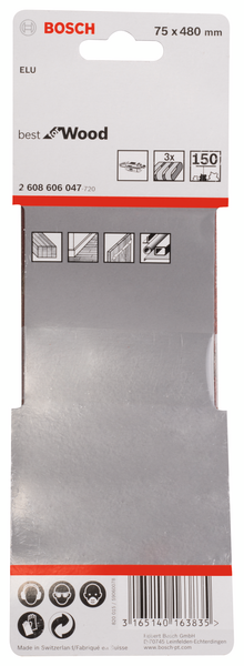 SLIPBAND BOSCH RW  75X480 K150 3P