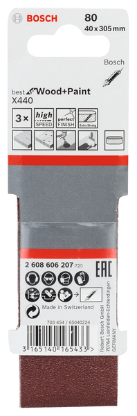 SLIPBAND BOSCH RW  40X303 K80 3P