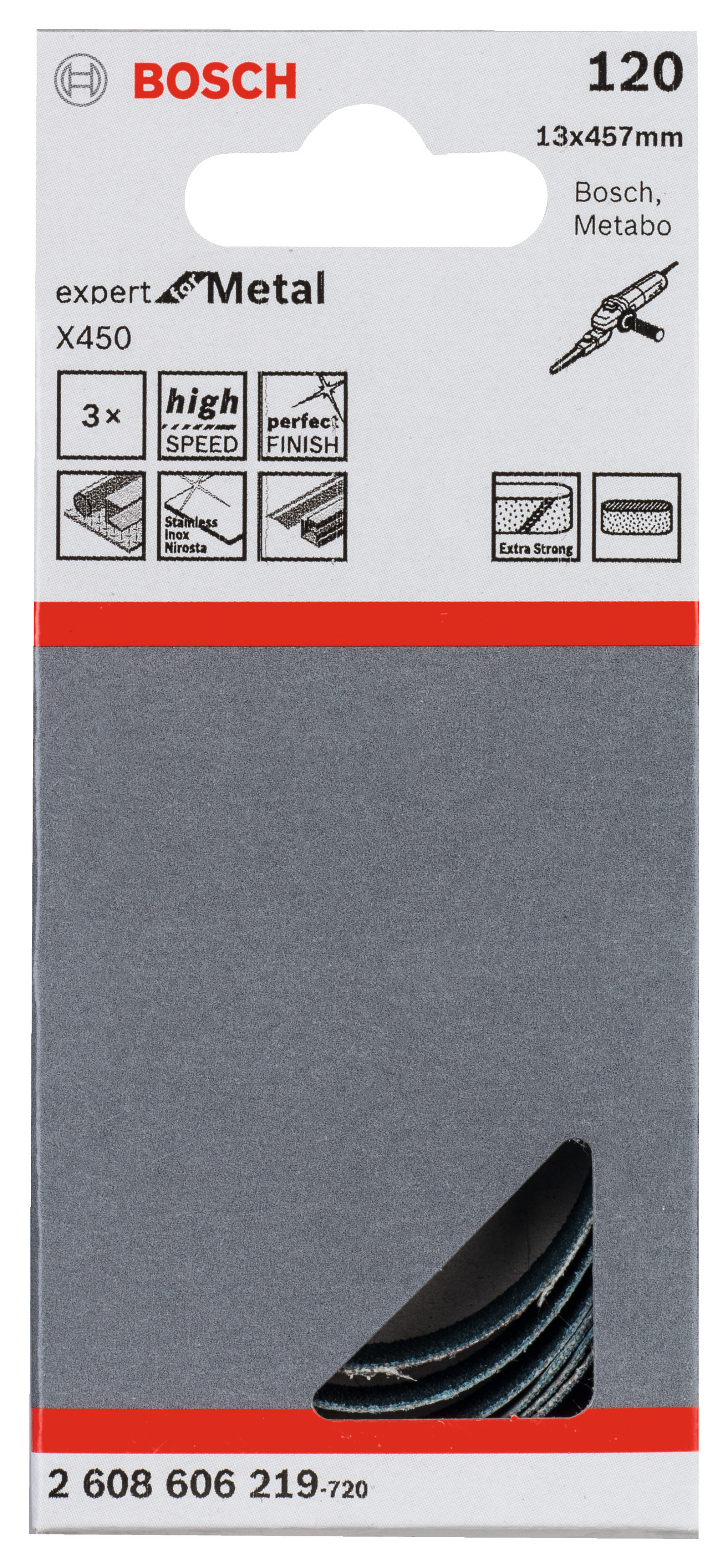 SLIPBAND BLÅ 13X457 K120 3P