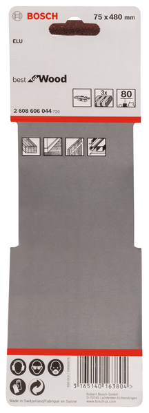 SLIPBAND BOSCH RW  75X480 K80 3P