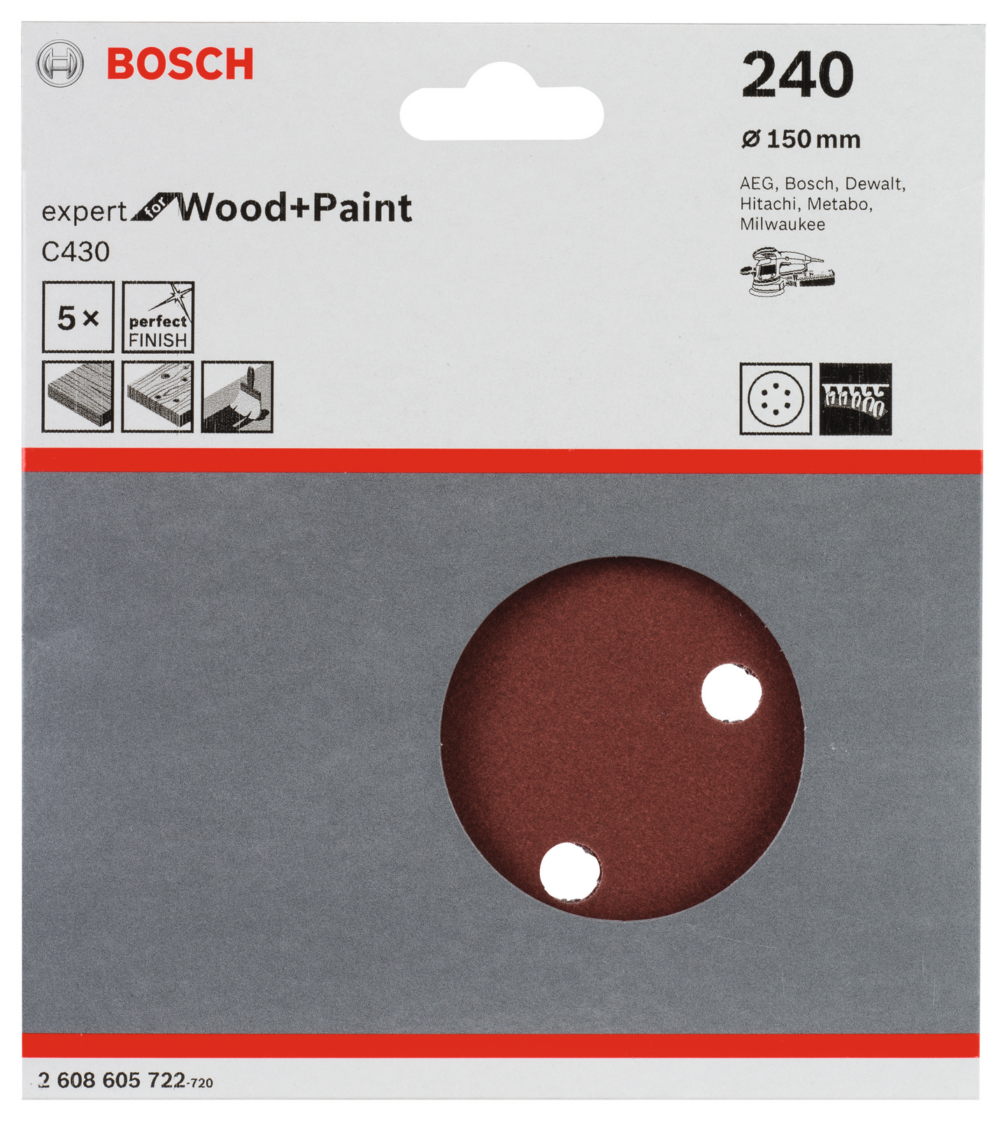 SLIPRONDELL BOSCH EXC RW 6H K240 150MM 5ST