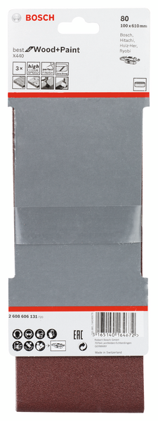 SLIPBAND BOSCH RW 100X610 K80 3P