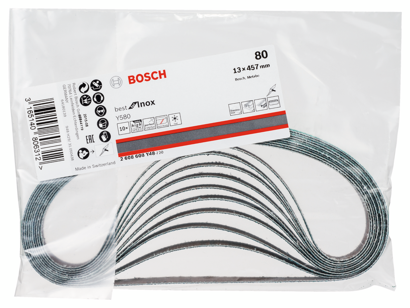 SLIPBAND BOSCH Y580 BFI 13X457 K80 10ST