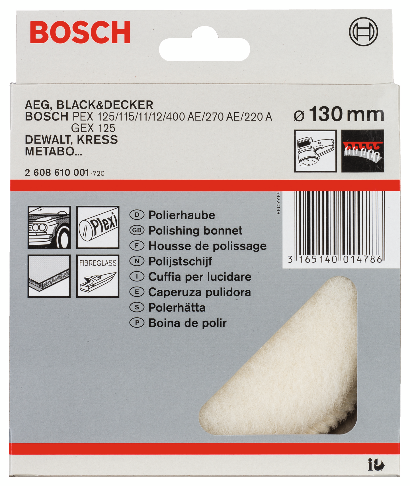 Lampaanvillatyyny Bosch 130mm