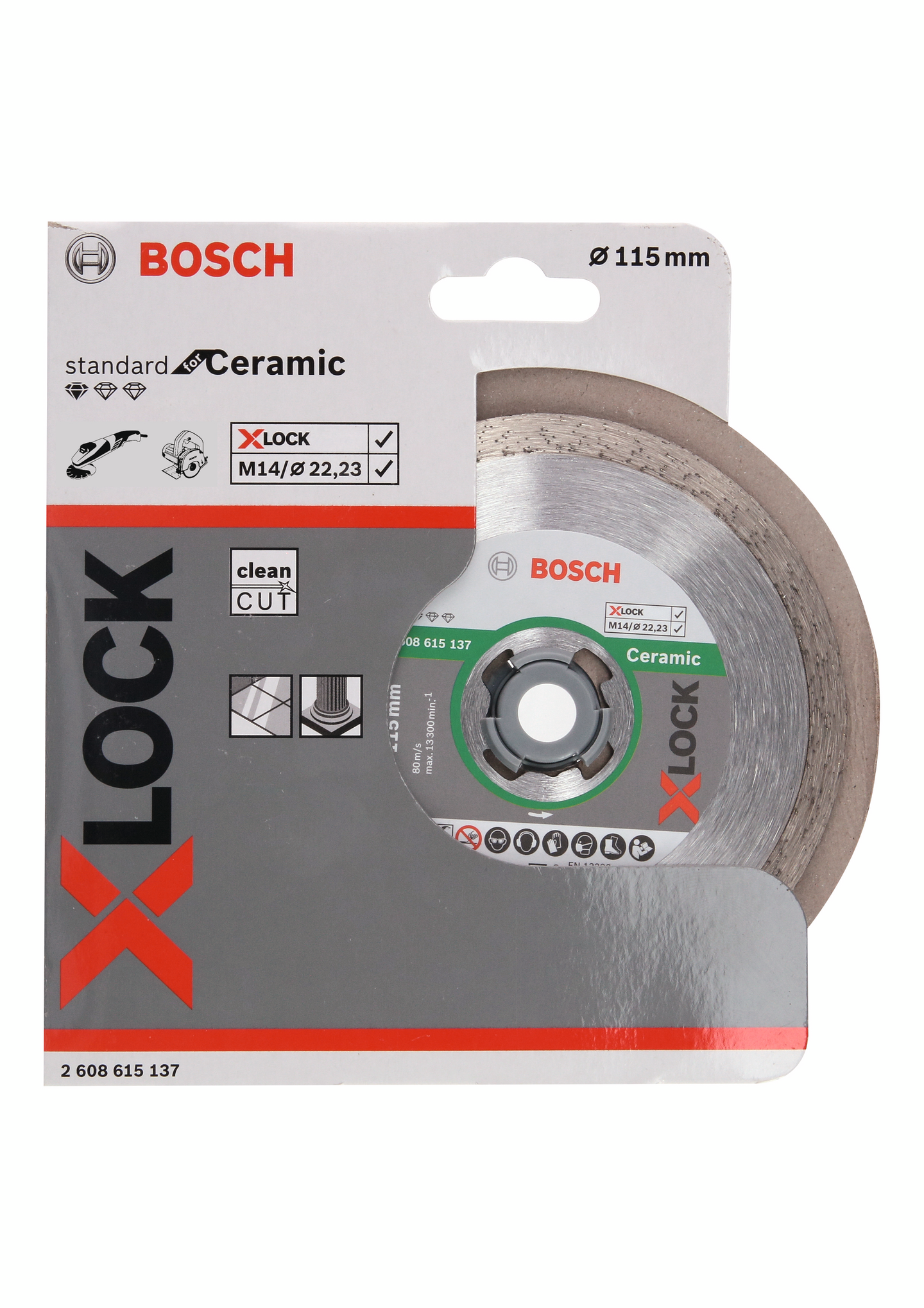 DIAMANTSKIVA BOSCH X-LOCK STD CERAMIC 115XMM