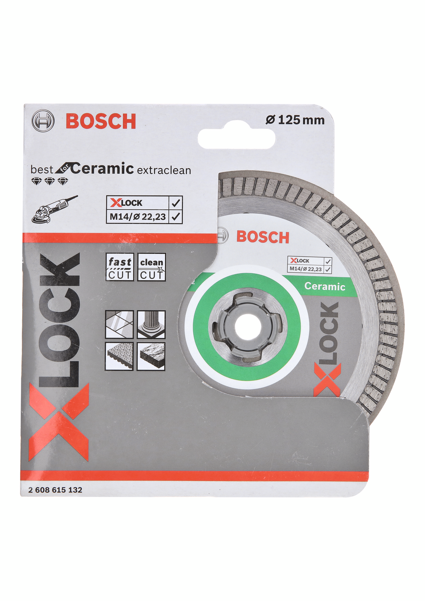 DIAMANTSKIVA BOSCH X-LOCK BEST CERAMIC-T 125MM
