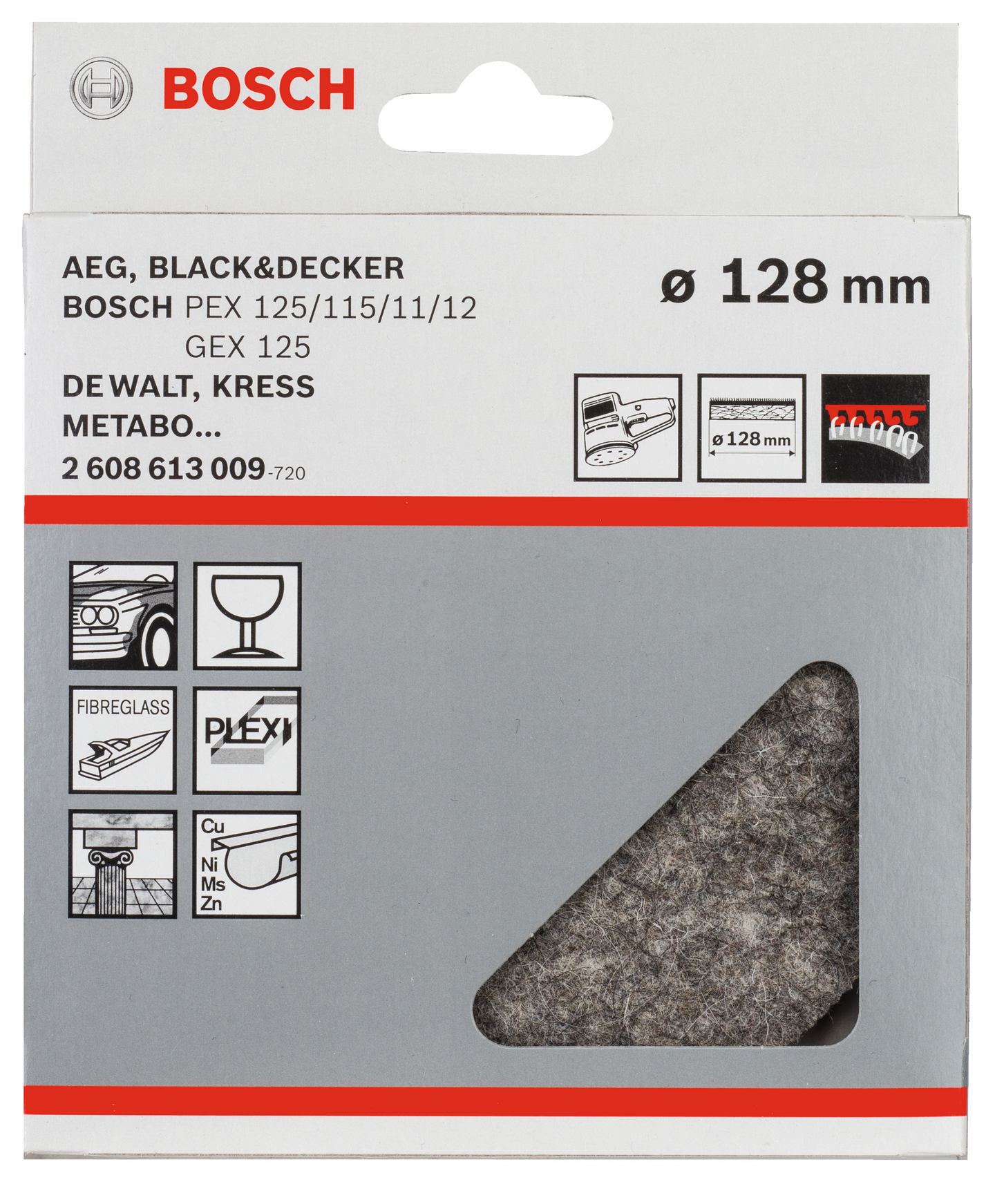POLERFILT BOSCH MJUK 128MM 1P