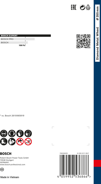 Katkaisulaikka Bosch EXPERT Diamond Metal Wheel, suuri, 355 x 25,4 mm