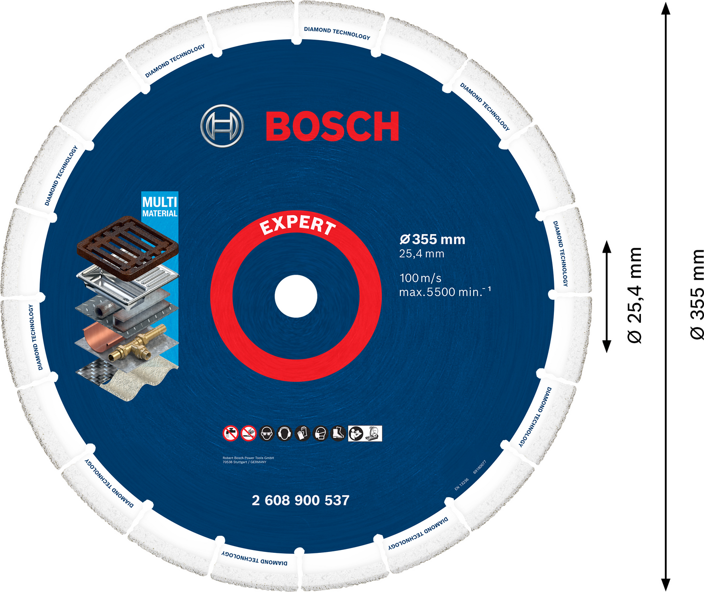 Katkaisulaikka Bosch EXPERT Diamond Metal Wheel, suuri, 355 x 25,4 mm