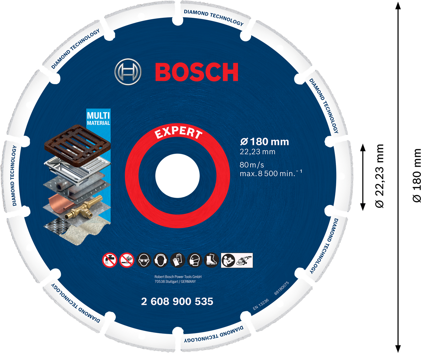 DIAMANTKAPSKIVA BOSCH FÖR METALL 180MM