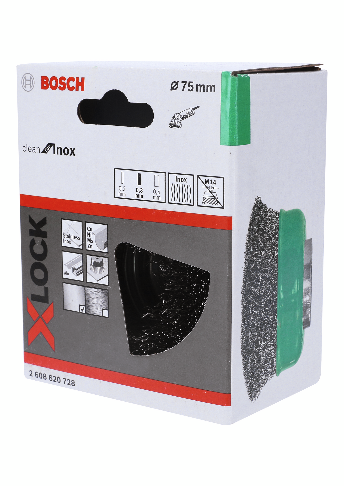 Kuppiharja Bosch X-LOCK 0,3x75mm Inox