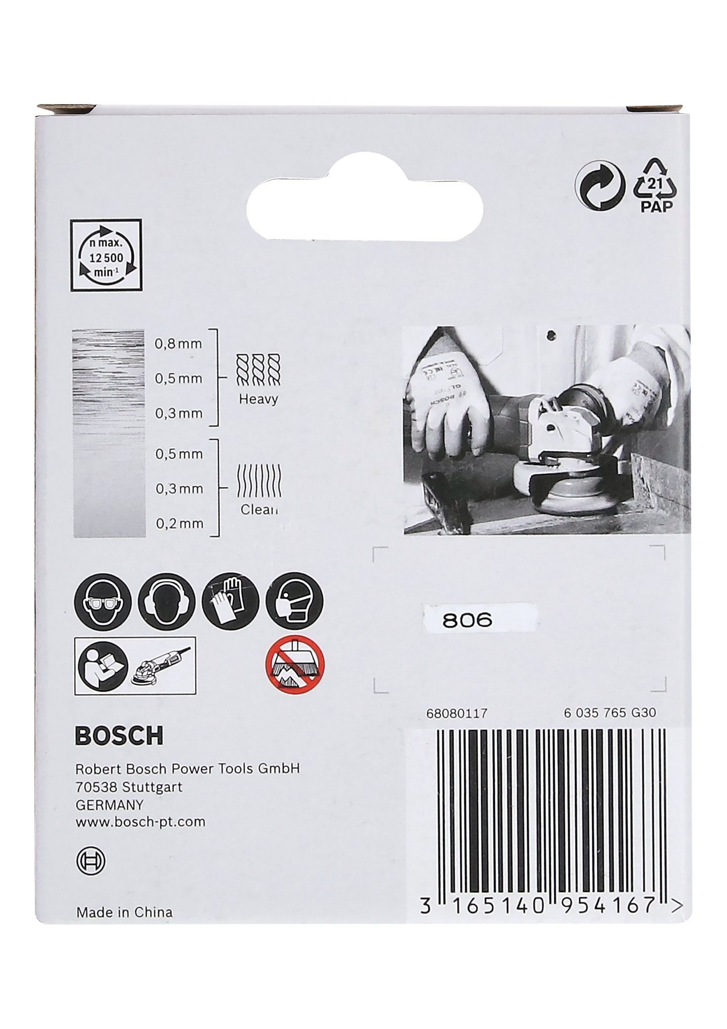 KOPPBORSTE BOSCH X-LOCK VÅGFORM MESS 0,3X75MM