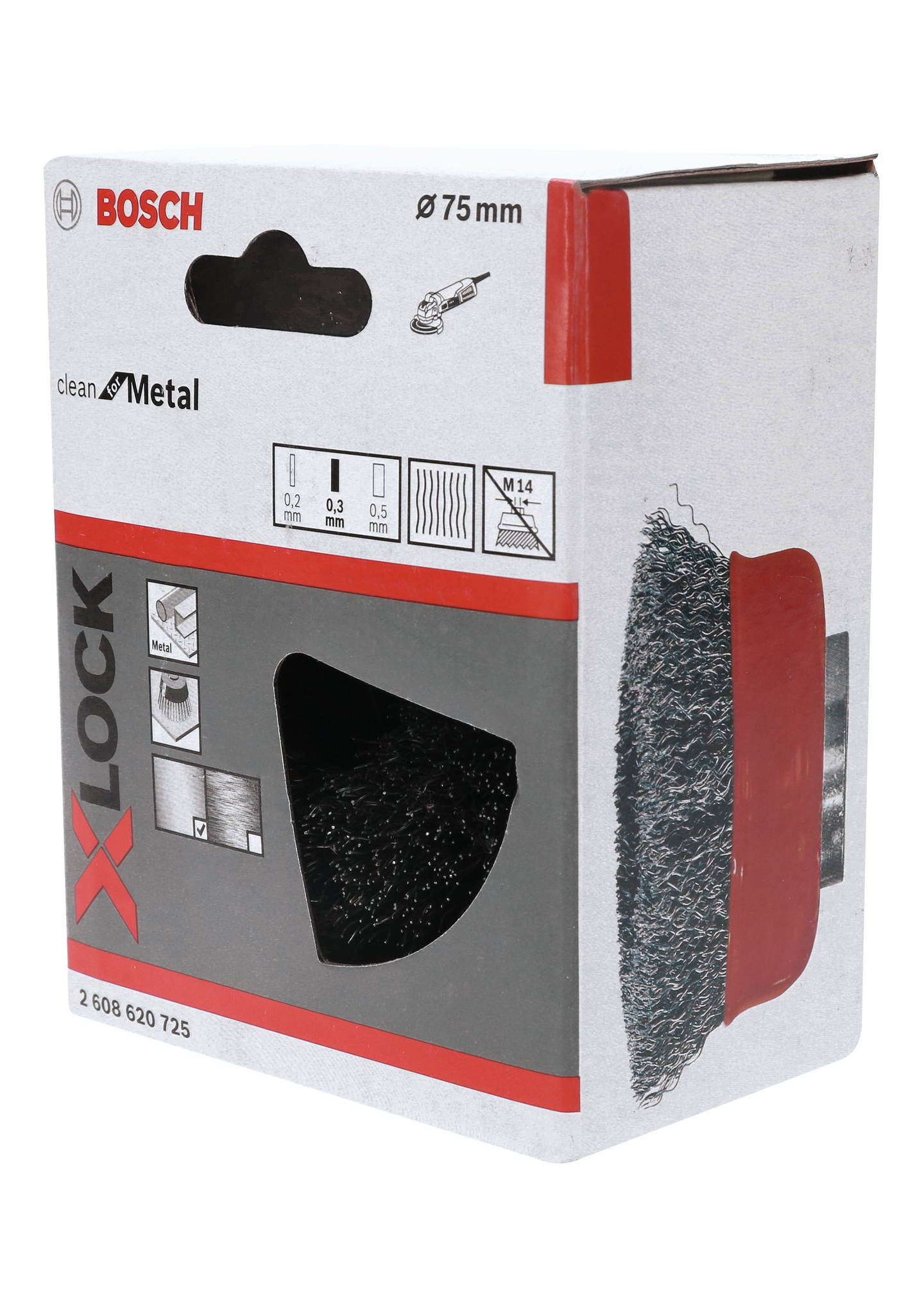 KOPPBORSTE BOSCH X-LOCK VÅGFORM STÅL, 0,3X75MM