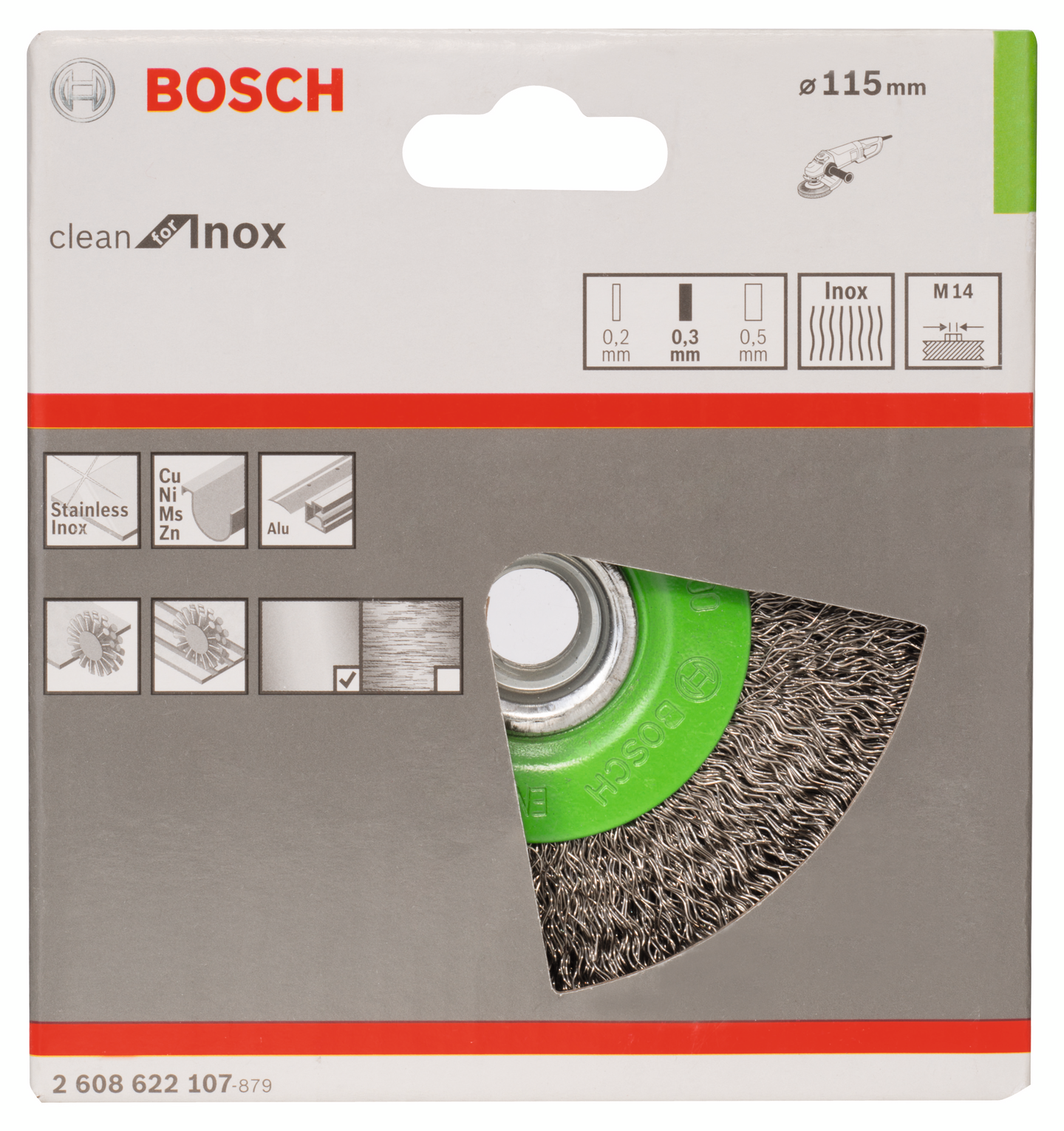 SKIVBORSTE BOSCH FLÄT INOX M14 115MM, INOX M14
