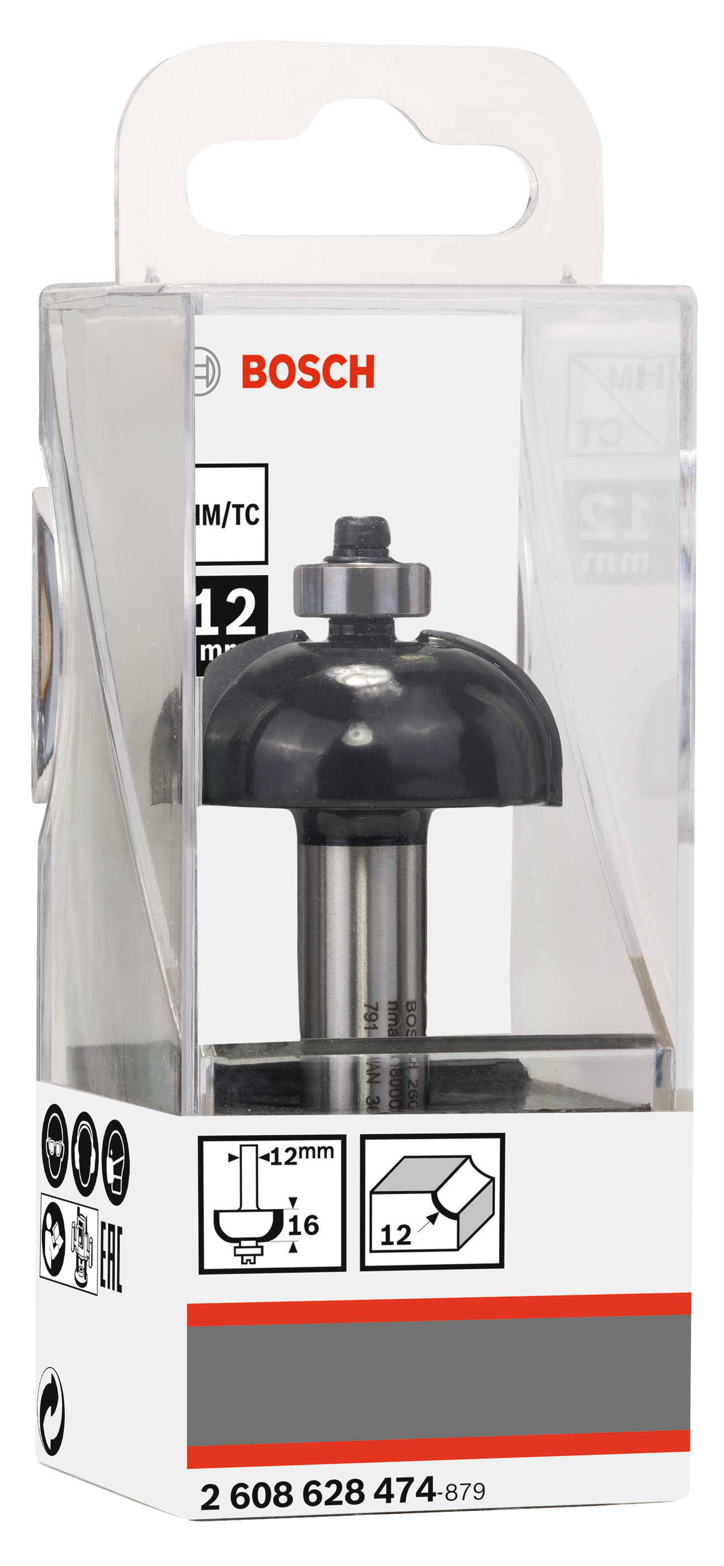 HÅLKÄLSFRÄS BOSCH MED STYRHJÄLP HM 12X12X16MM