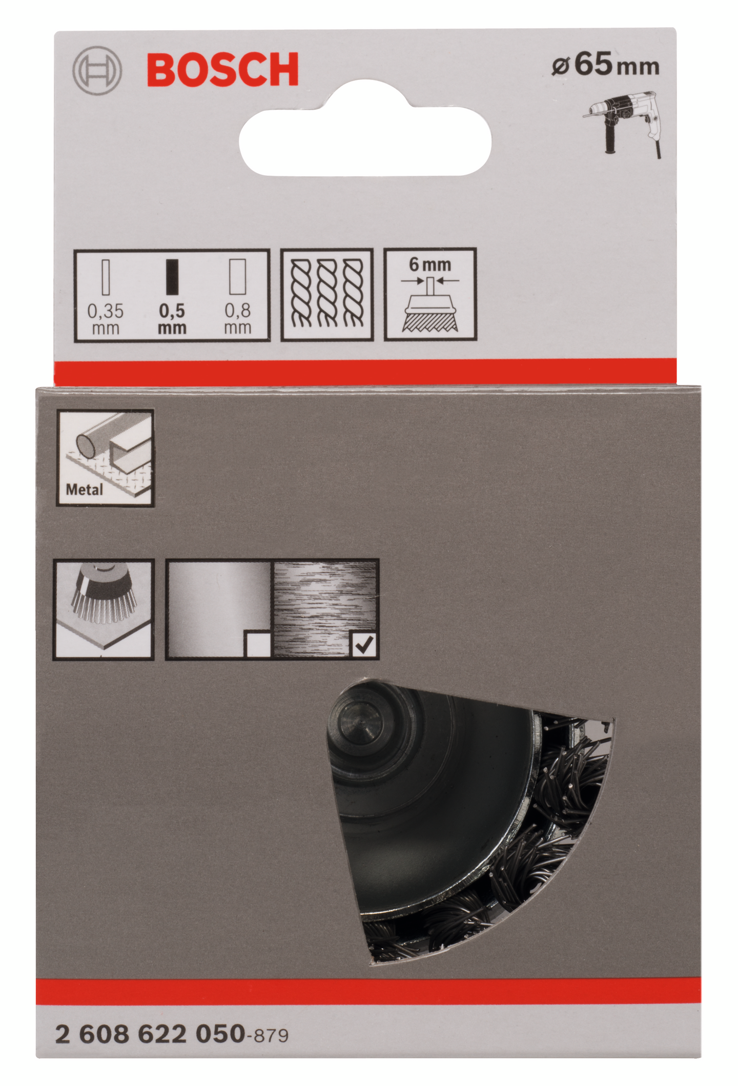 STÅLKOPPSBORSTE BOSCH DIA 65MM SK6MM