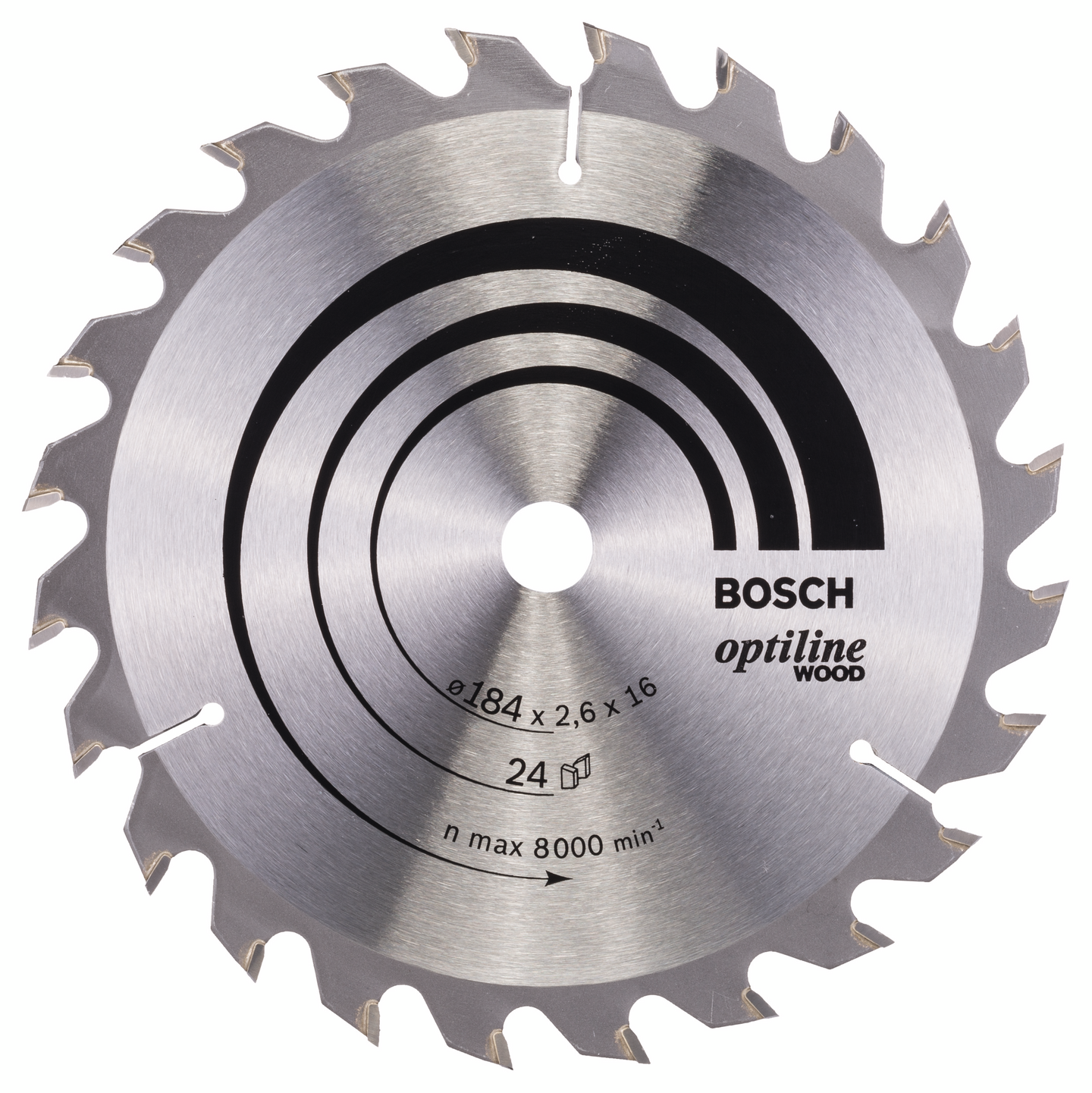 Pyörösahanterä Bosch Optiline Wood 184x16x2,6mm Z24