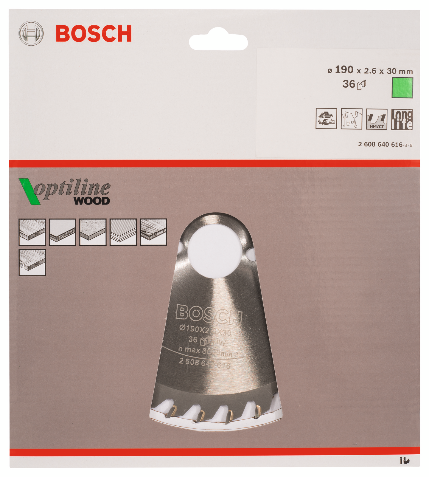 CIRKELSÅGKLINGA BOSCH OPTILINE 190X30MM T36