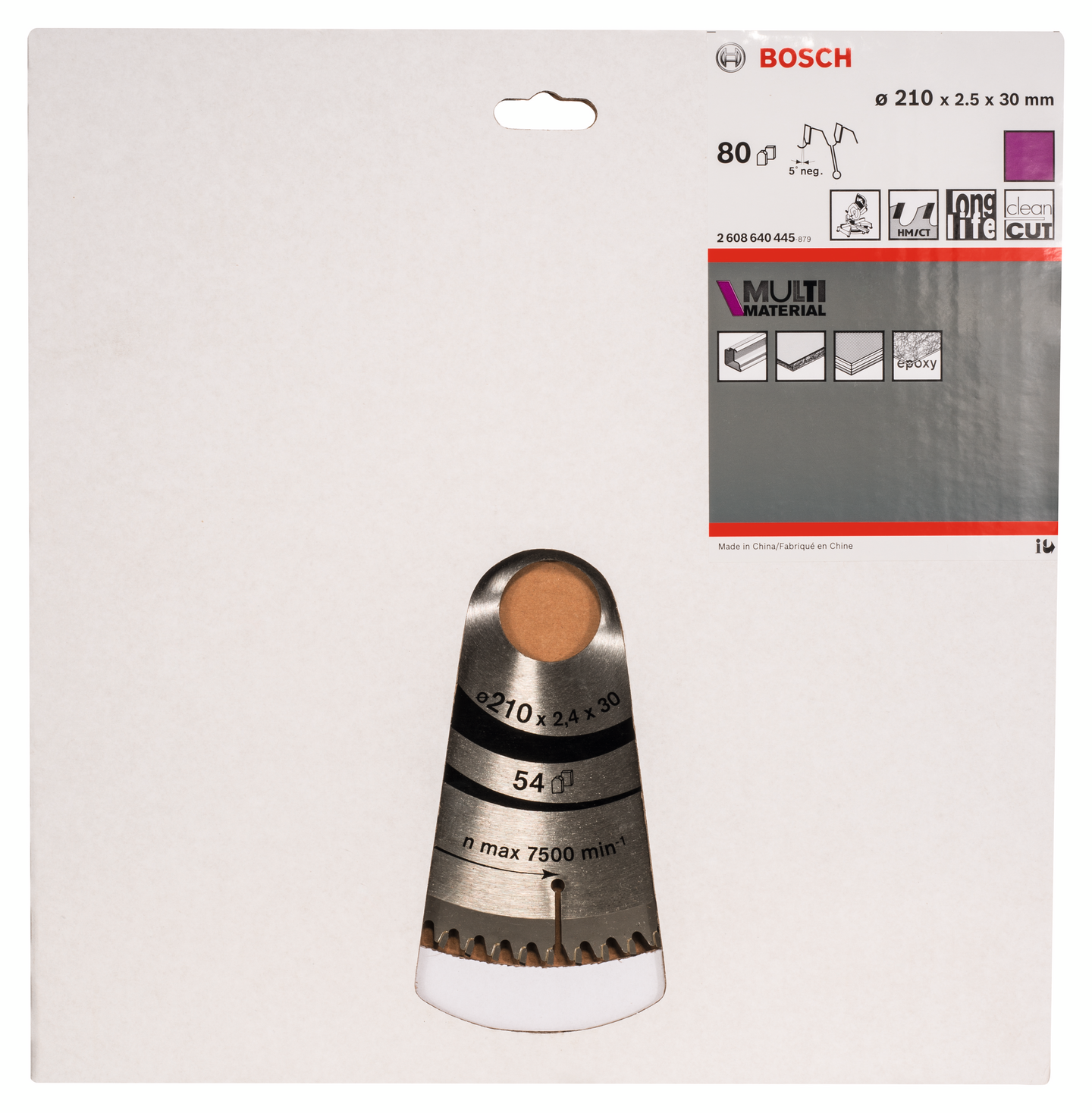 Pyörösahanterä Bosch Multi Material 210x30x2,5mm Z80