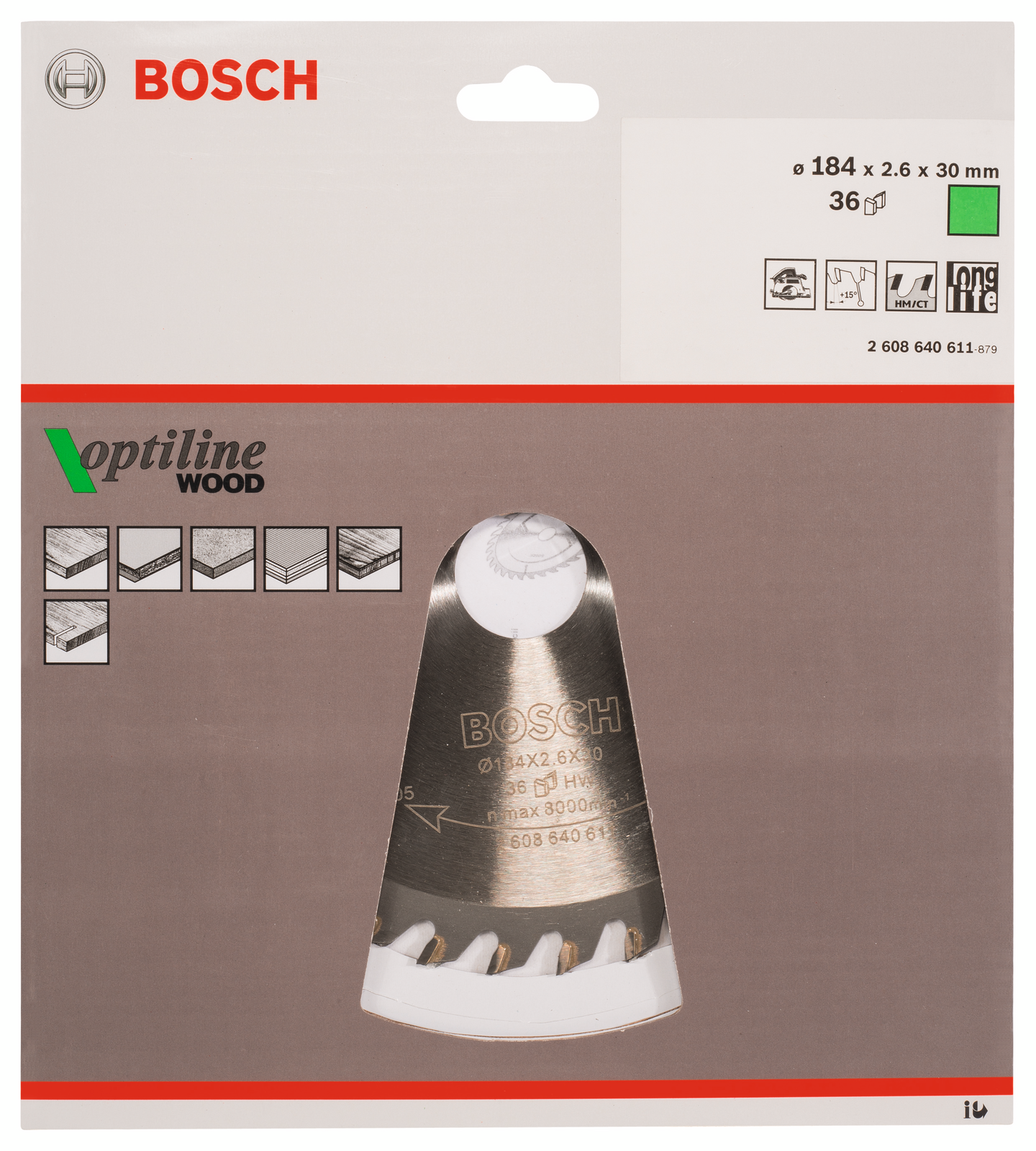 CIRKELSÅGKLINGA BOSCH OPTILINE 184X30MM T36